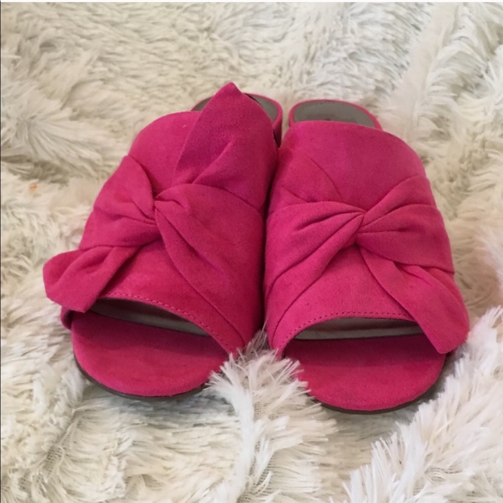 🆕{worthington} Pink Bow Heeled Mules - Picture 5 of 7